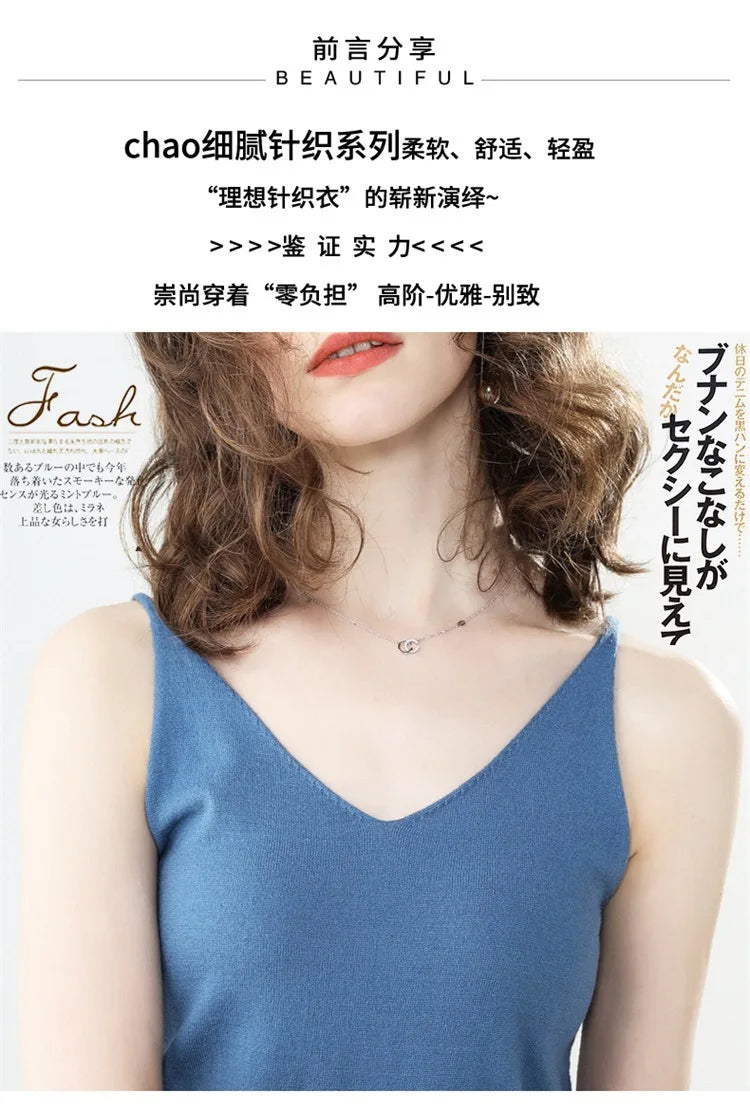 Cashmere Wool Camisole - V-Neck Knitted Base Vest (2023)