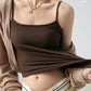 Spaghetti Strap Knit Camisole - Slim Fit Sleeveless Basic Tank