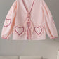 Plaid Heart Patchwork Blouse - V-Neck Lace-Up Long Sleeve