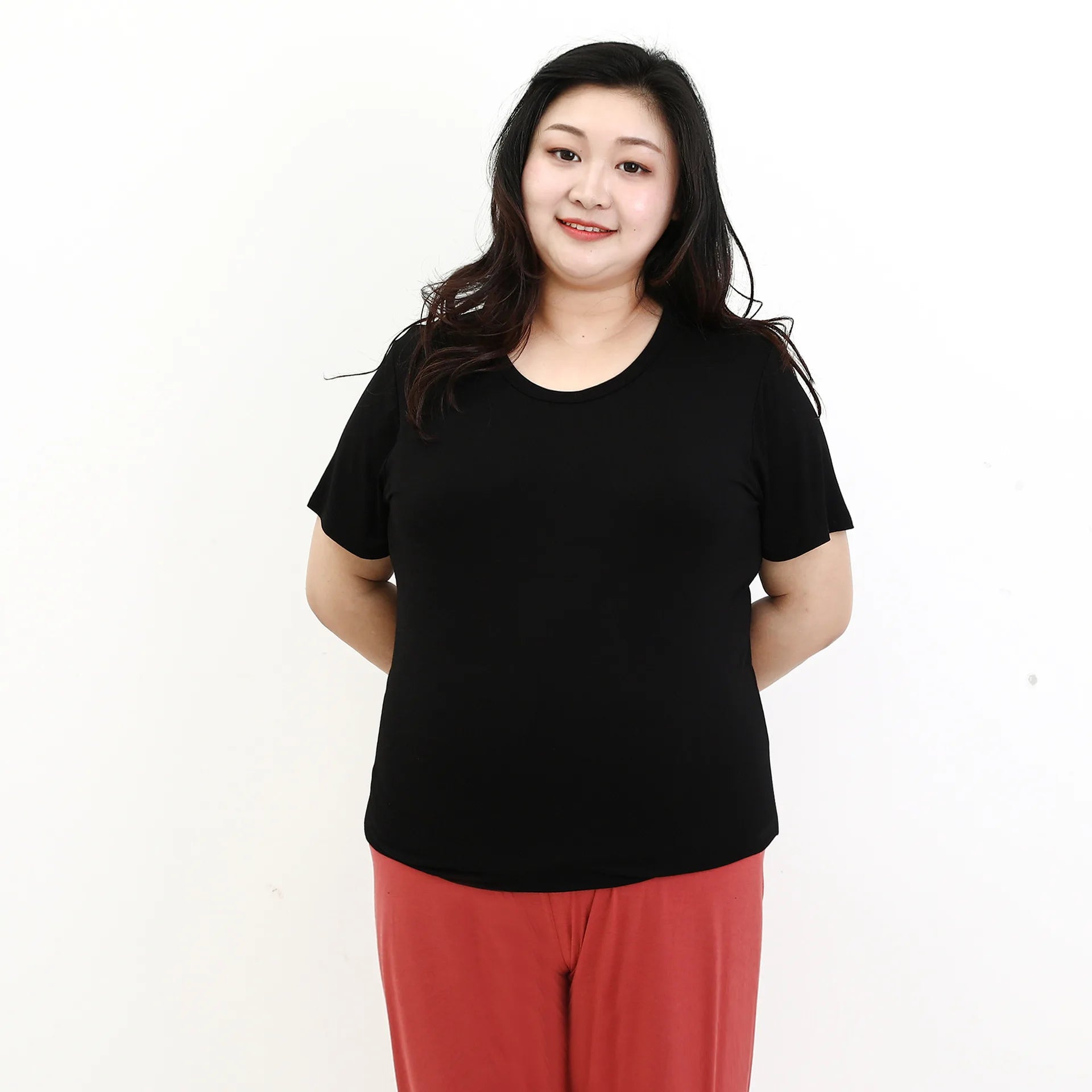 Plus Size Modal T-Shirt - Short Sleeve O-Neck Summer Top (XL-6XL)