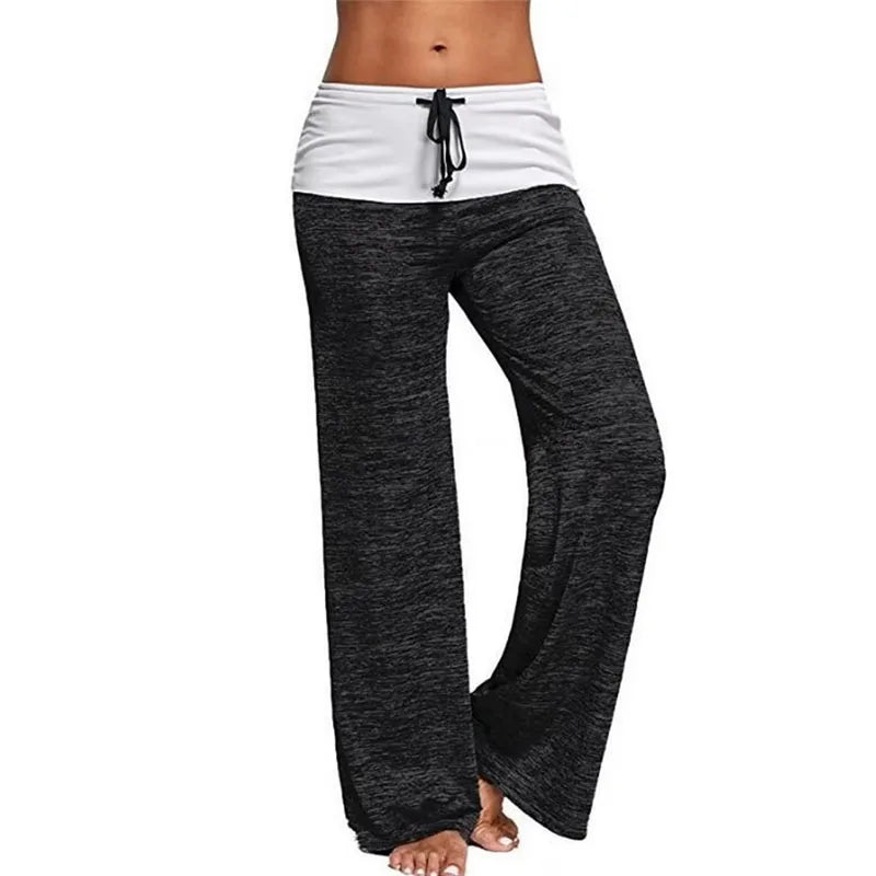 2025 Wide-Leg Lace-Up Pants – High Waist, Plus Size, Boot Cut Fitness Trousers