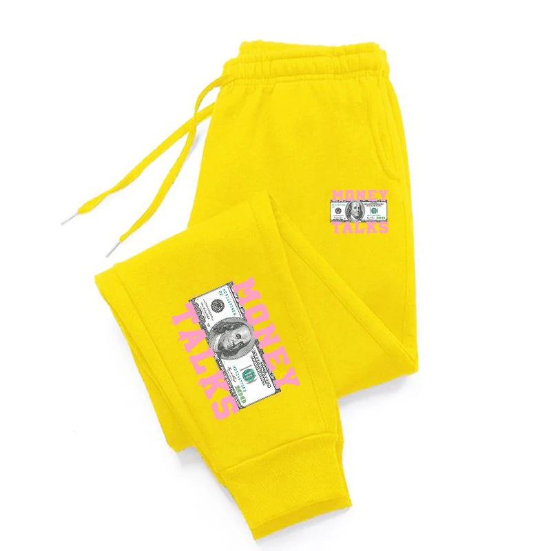 Money Talks Print Sweatpants - Trendy Hip-Hop Joggers with Pockets