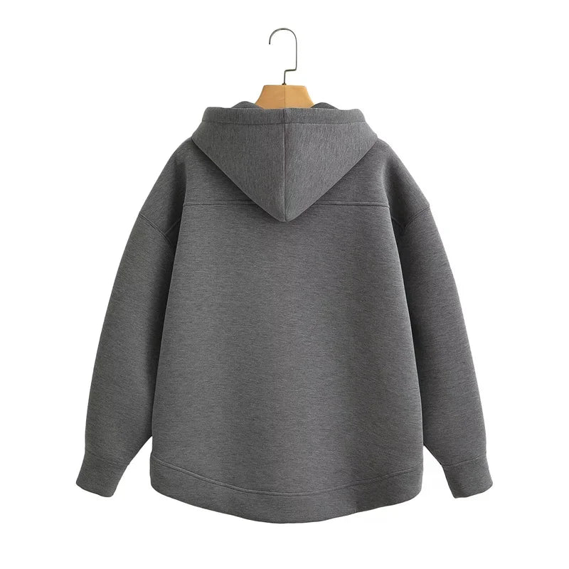 Oversized Zipper Hoodie - High Street Unisex Winter Sweatshirt