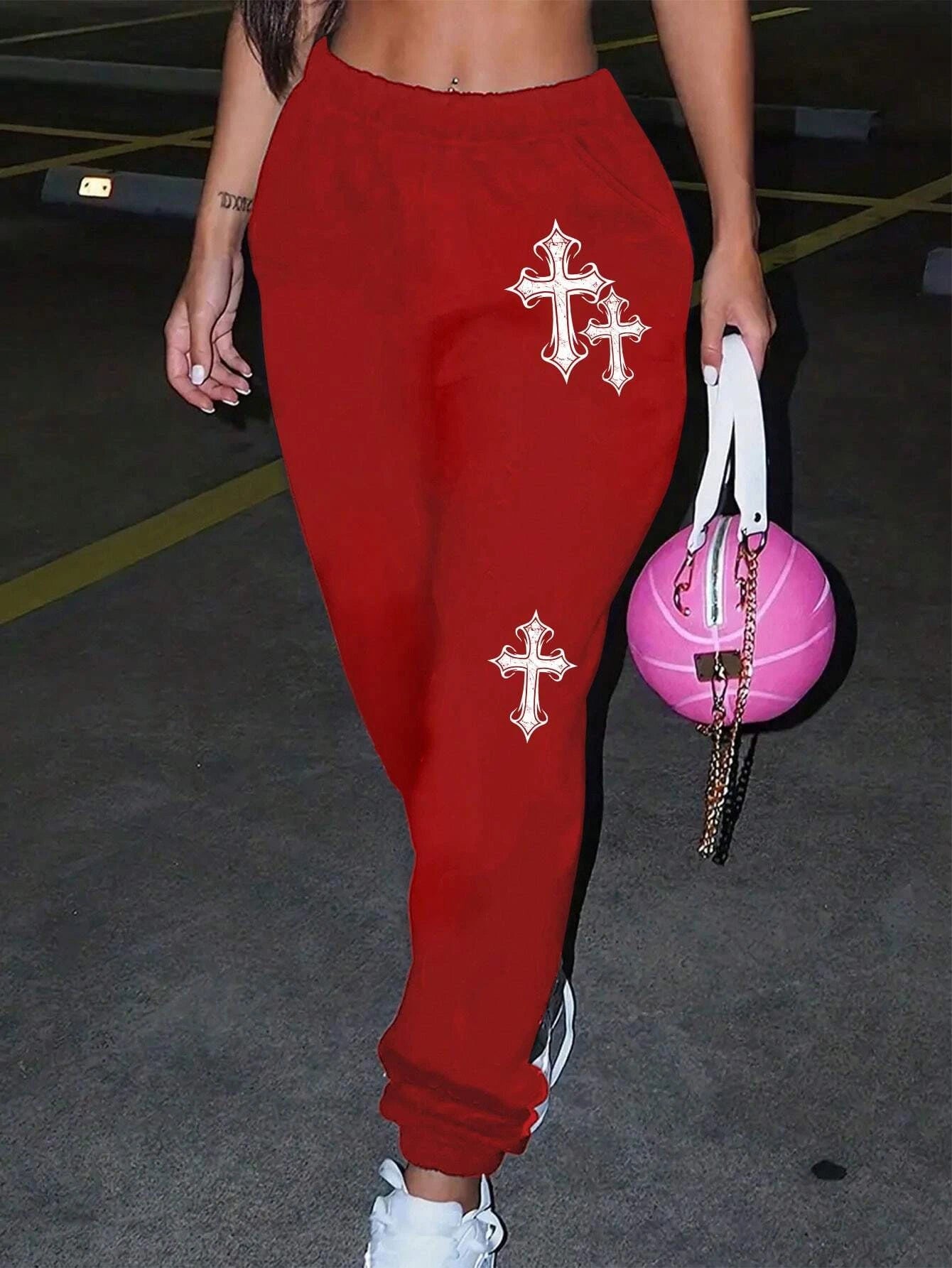 Crucifixion Print Drawstring Pants – Trendy & Versatile