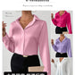 Elegant Long Sleeve Silk-Like Blouse - High-Quality Fashion