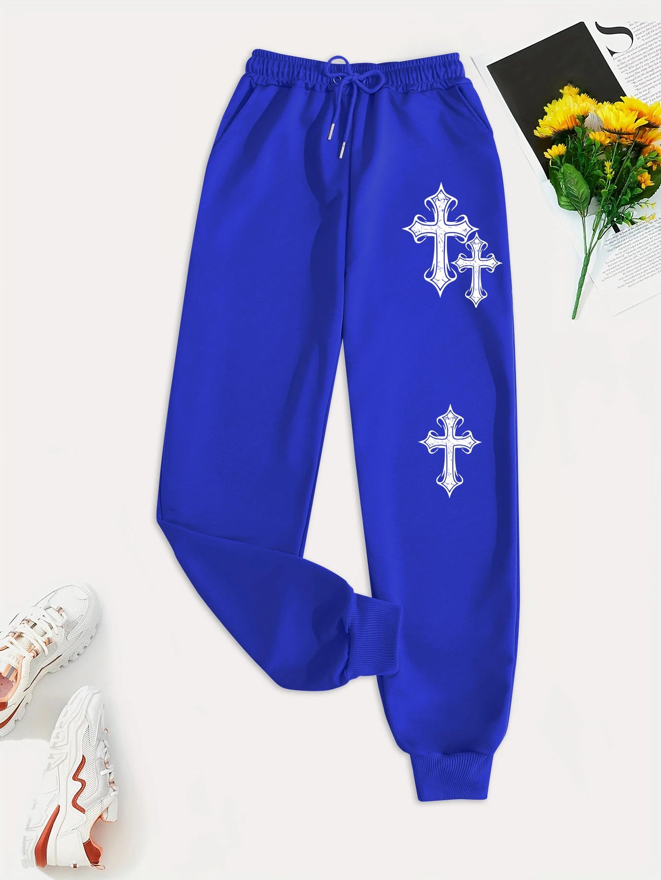 Crucifixion Print Drawstring Pants – Trendy & Versatile