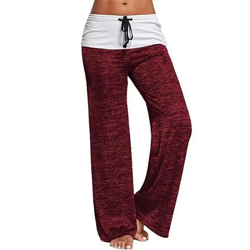 2025 Wide-Leg Lace-Up Pants – High Waist, Plus Size, Boot Cut Fitness Trousers