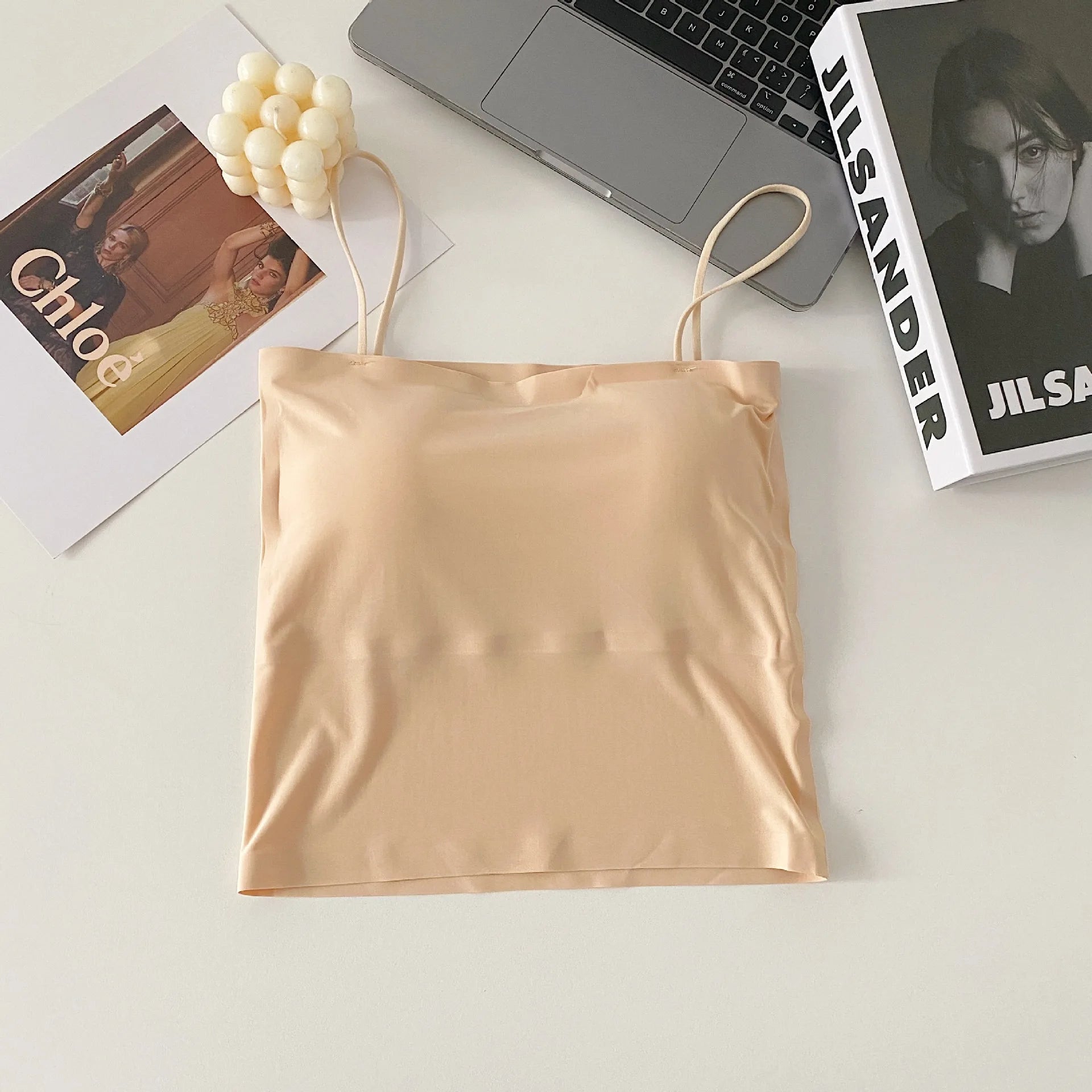 Ice Silk Padded Camisole - Stylish Backless Summer Top for Women