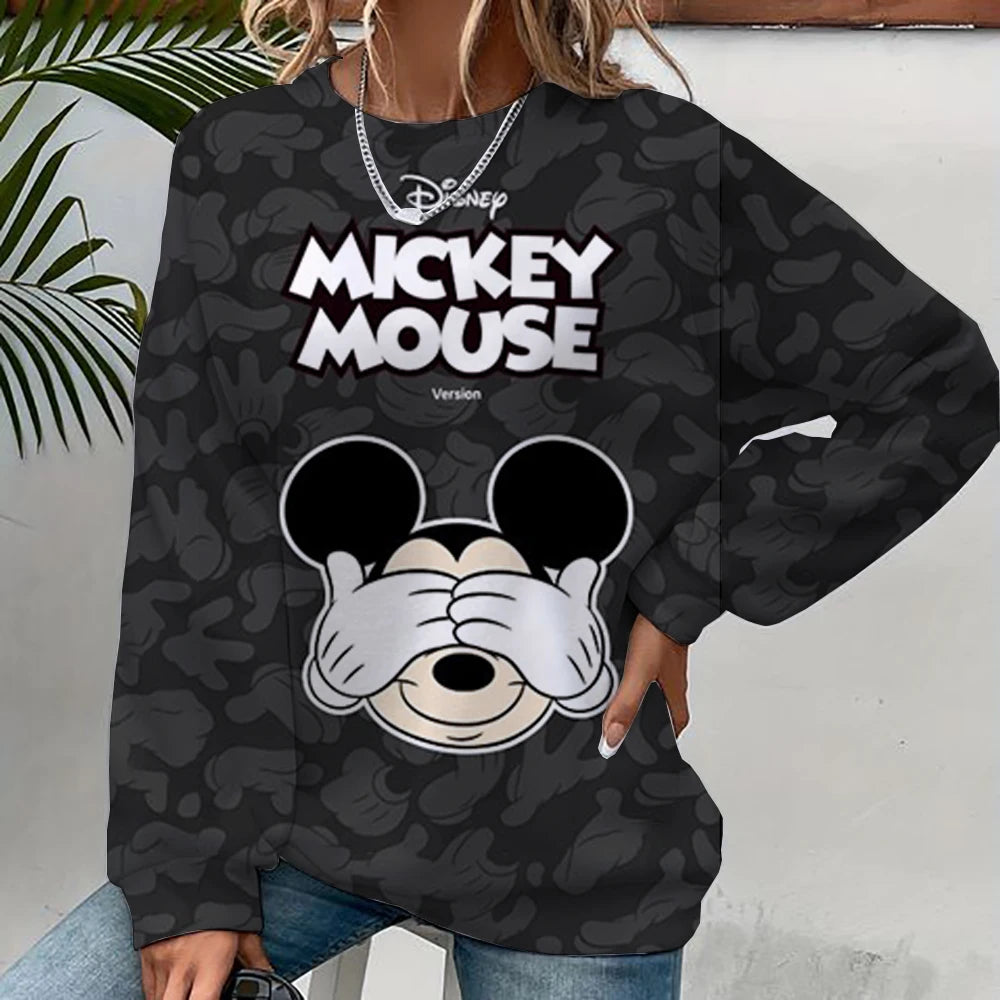 Disney Mickey Mouse Hoodie - Harajuku Style, Long Sleeve Sweatshirt