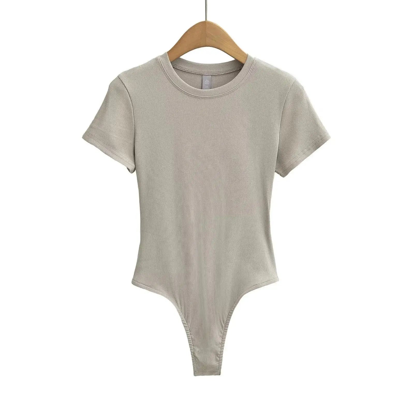 Stretchable Knit Bodysuit - Short Sleeve O-Neck Summer Basic (14 Colors)