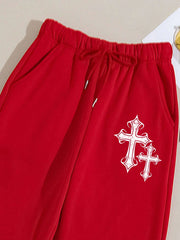 Crucifixion Print Drawstring Pants – Trendy & Versatile