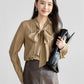 SENTUBILA Lyocell Lace-Up Blouse - Loose Fit Spring 2025 Office Shirt for Women