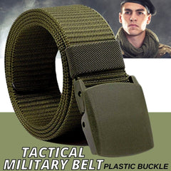 Men's Plastic Cam Buckle Nylon Canvas Tactical Waistband Webbing Military Belt