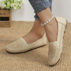 Handmade Stitching Gommino Solid Color Casual Women's Shoes