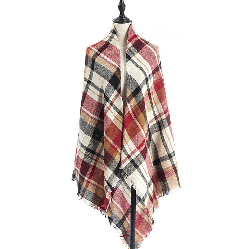 Women's Cashmere-like Plus-sized Double-sided Qicaigei Scarf Shawl