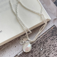 S925 Sterling Silver Baroque Pearl Necklace